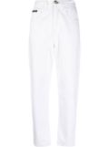 Philipp Plein high-waisted mom-fit jeans - White