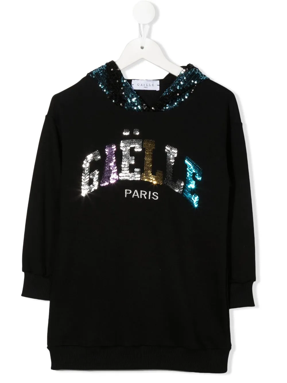 

Gaelle Paris Kids vestido con logo de lentejuelas - Negro
