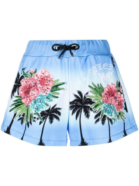 Philipp Plein graphic-print drawstring shorts