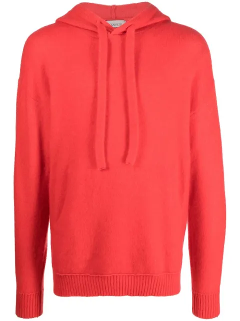 Laneus hoodie tejida con ribete de canalé 