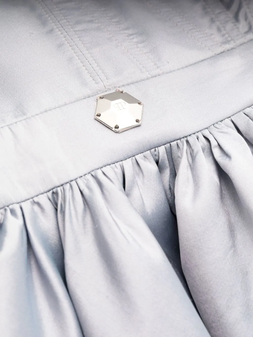 Ruffle-Detail Silk Mini Dress 