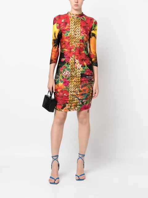 Philipp Plein Hawaii-print mock-neck dress SACCWRG2534PJY002N - 1