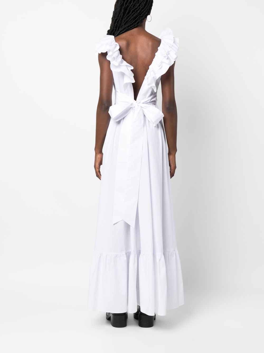 Shop Philipp Plein Ruffle-detail Maxi Dress In White