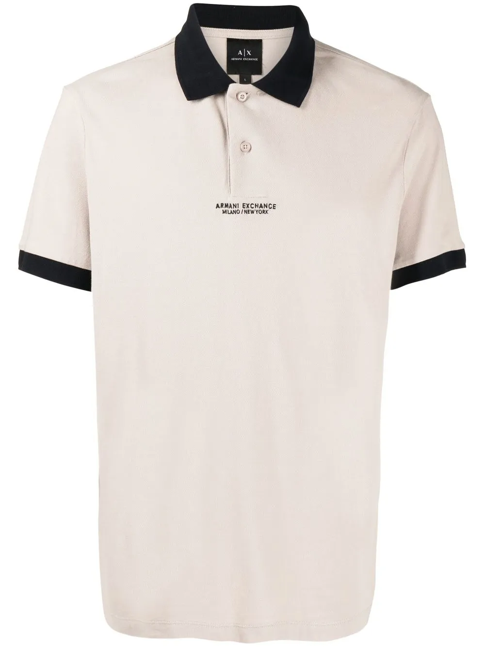 

Armani Exchange logo polo shirt - Neutrals