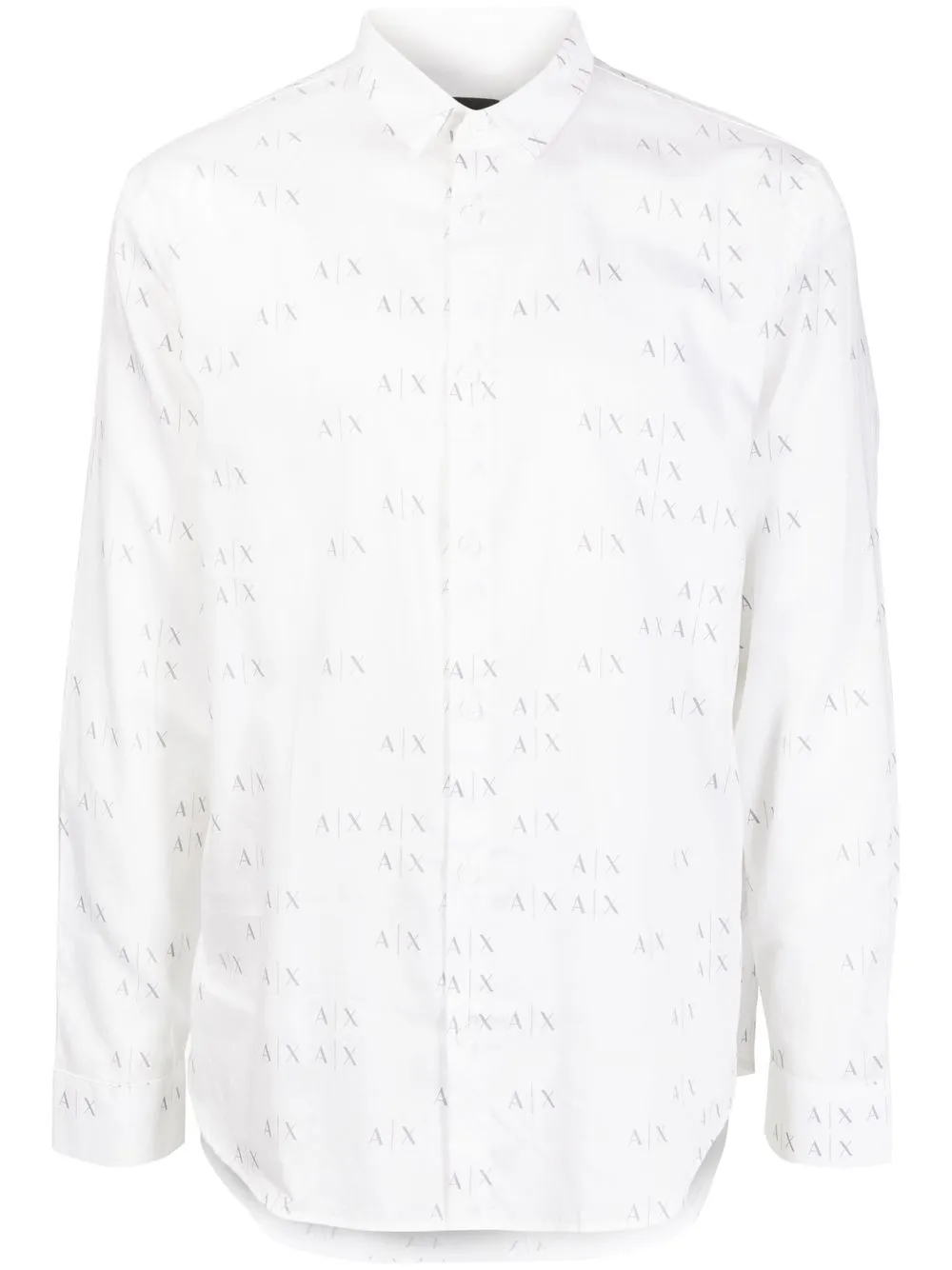 

Armani Exchange camisa manga larga con logo estampado - Blanco