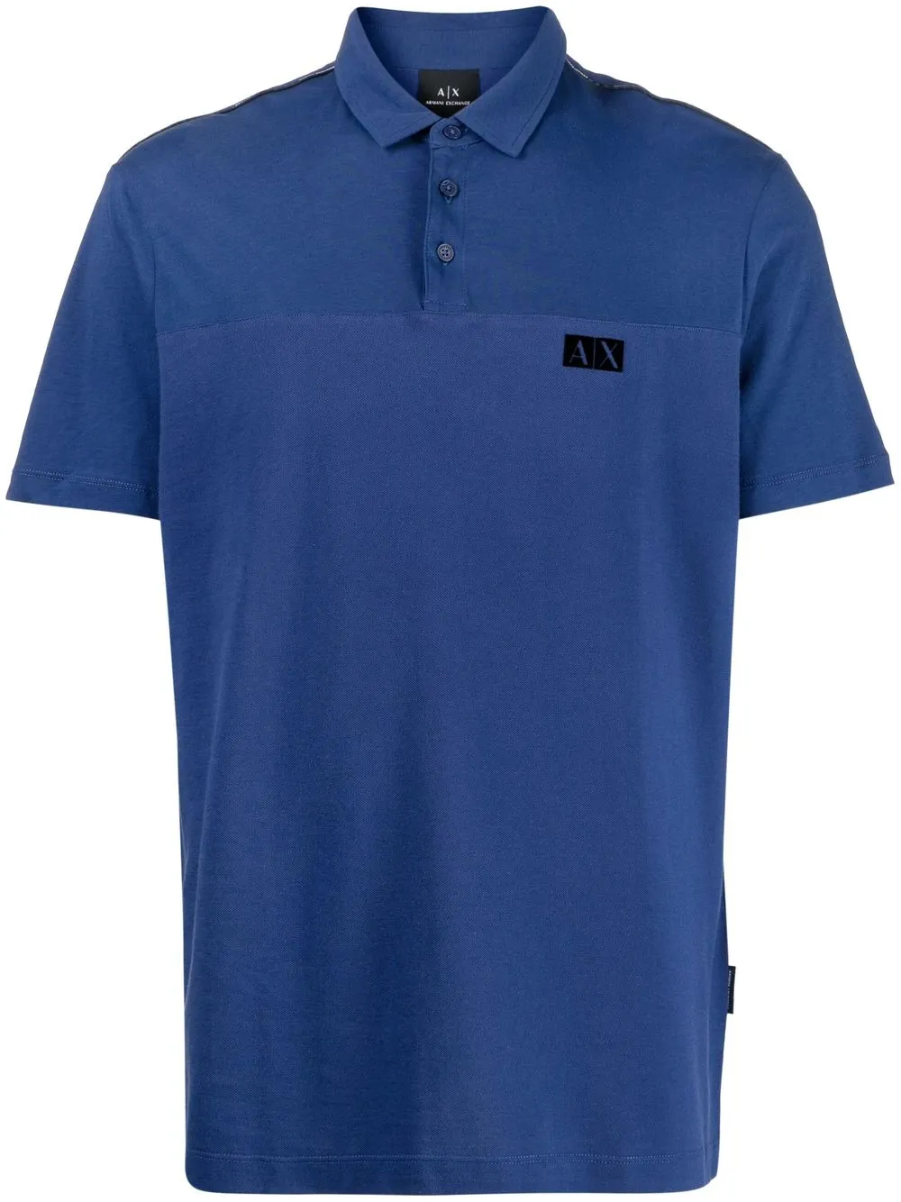 Armani Exchange logo short-sleeve polo shirt - Blue