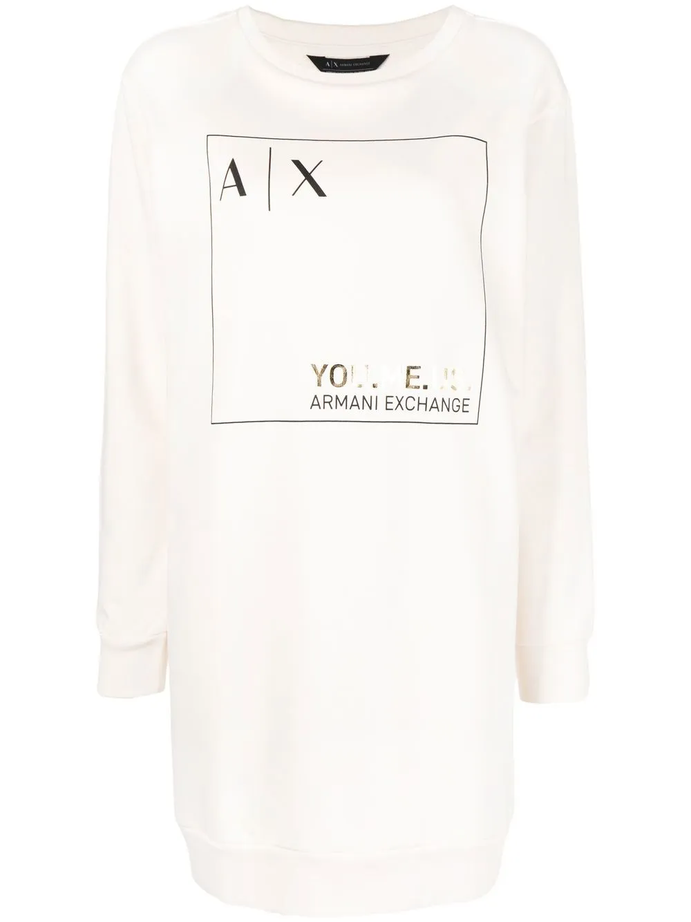 

Armani Exchange vestido tejido con logo estampado - Blanco