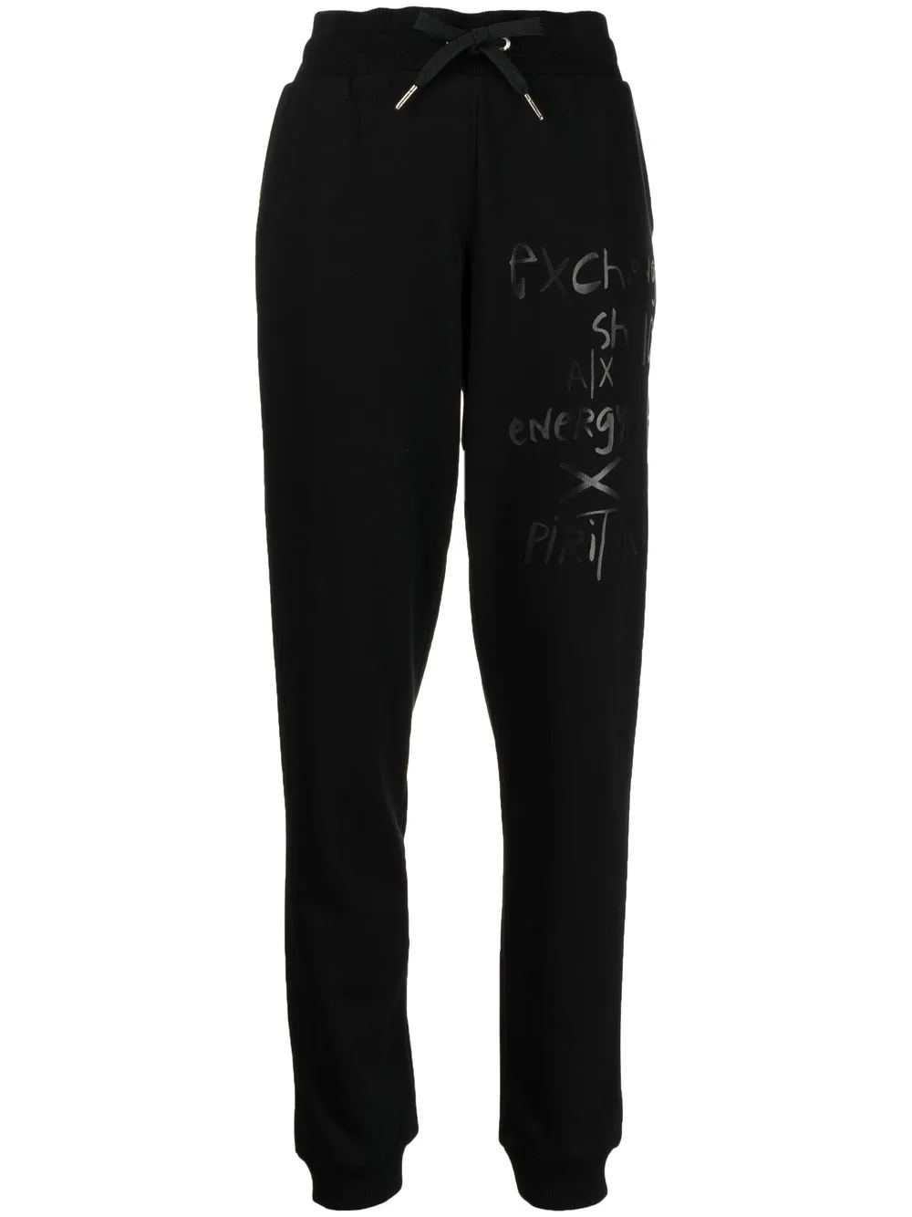 

Armani Exchange logo-printed drawstring joggers - Black