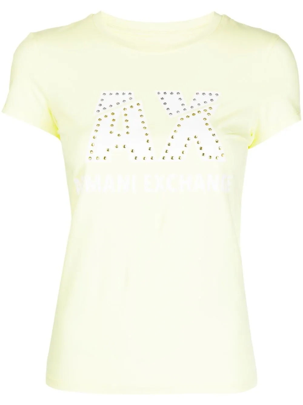 

Armani Exchange playera manga corta con logo estampado - Amarillo