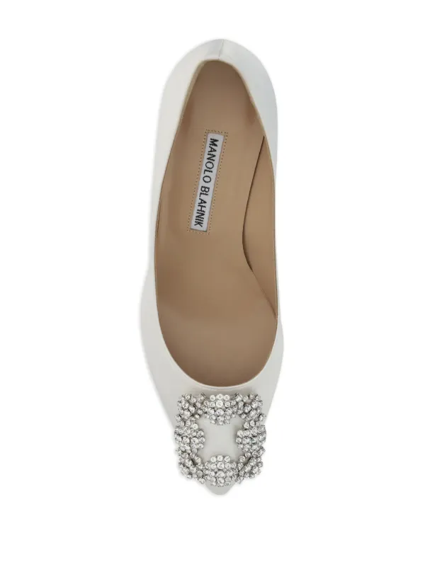Manolo Blahnik Scarpin Hangisi Com Salto 50mm | Branco | FARFETCH BR