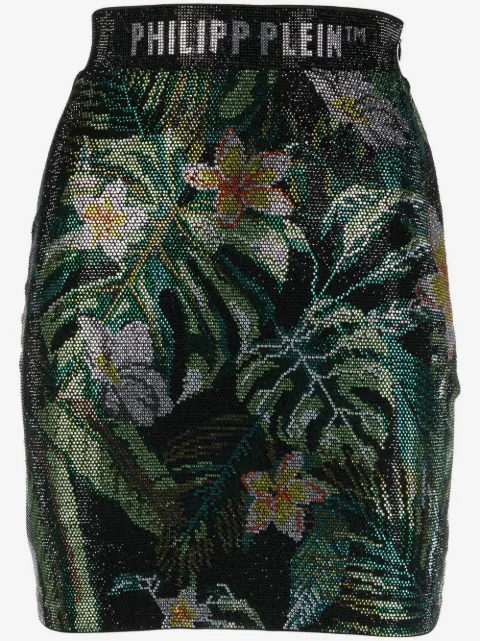 Philipp Plein crystal-embellished mini skirt