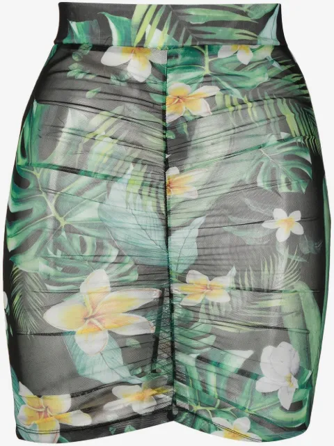 Philipp Plein graphic-print ruched skirt