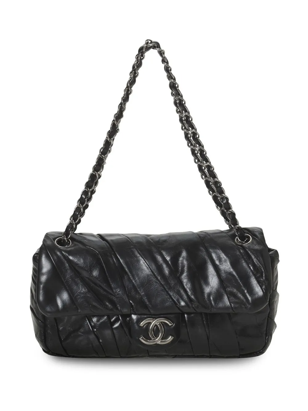 

Chanel Pre-Owned draped Classic Flap shoulder bag - Black