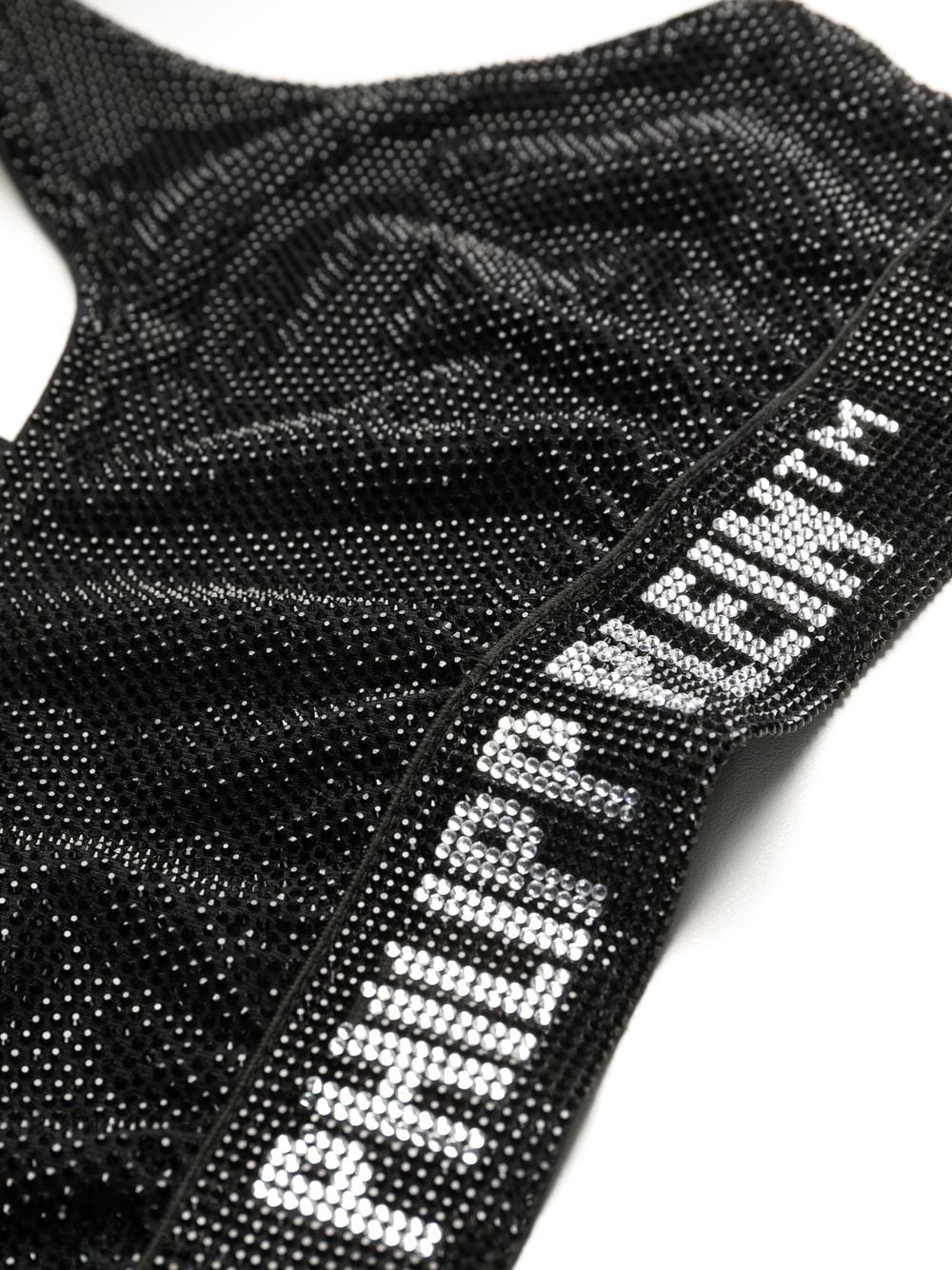 Shop Philipp Plein Crystal-embellished Sports Bra In Black