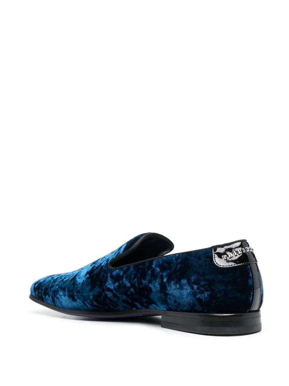 Shop Philipp Plein Skull-appliqué Slippers In Blue