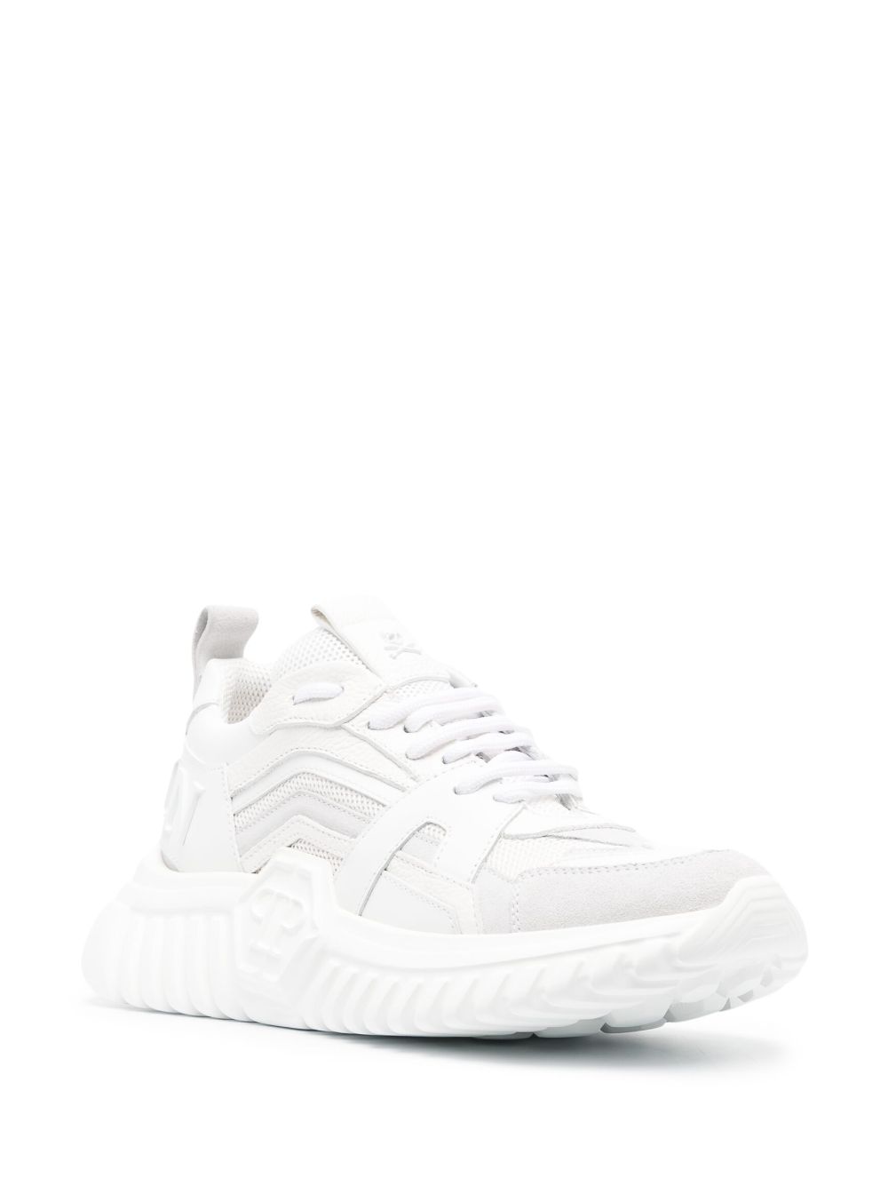 Philipp Plein Runner sneakers met kristal - Wit