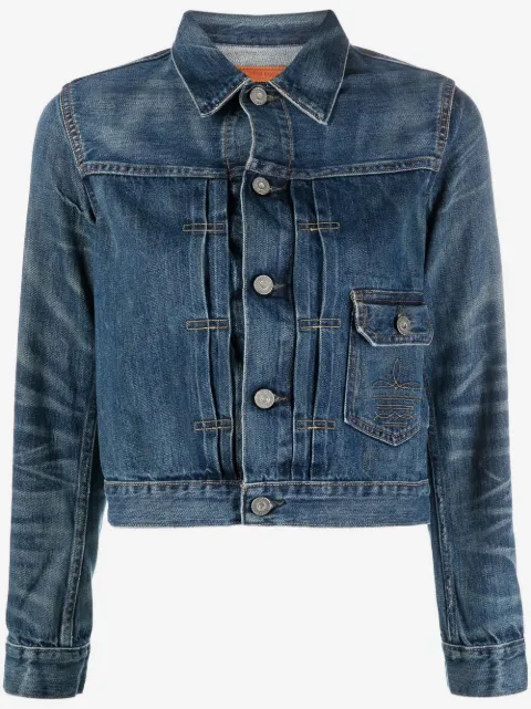 Ralph Lauren RRL chamarra de mezclilla con efecto lavado