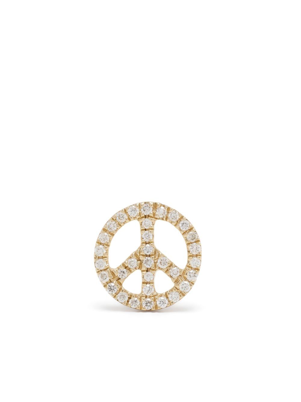 Sydney Evan 14kt yellow gold diamond Peace stud earring - Silver