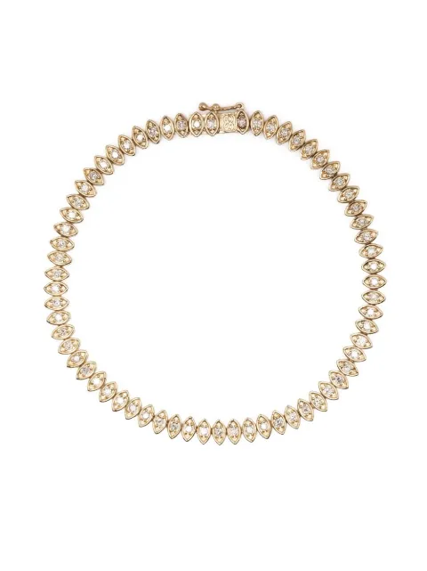Sydney Evan pulsera Evil eye en oro amarillo de 14kt con diamantes