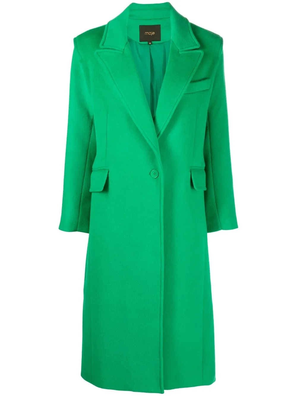 

Maje single-breasted mid-length coat - Green