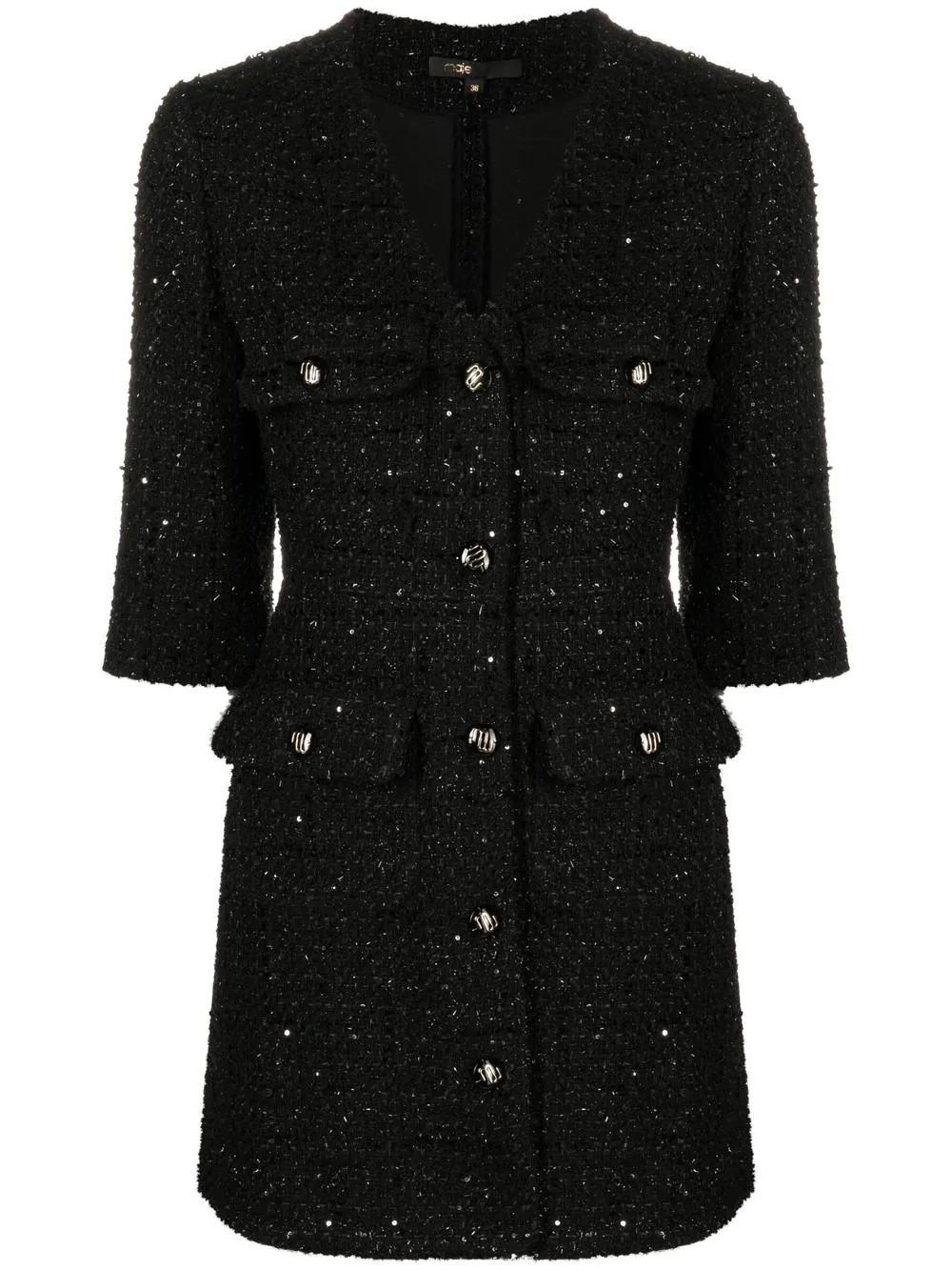 

Maje vestido corto de tweed - Negro