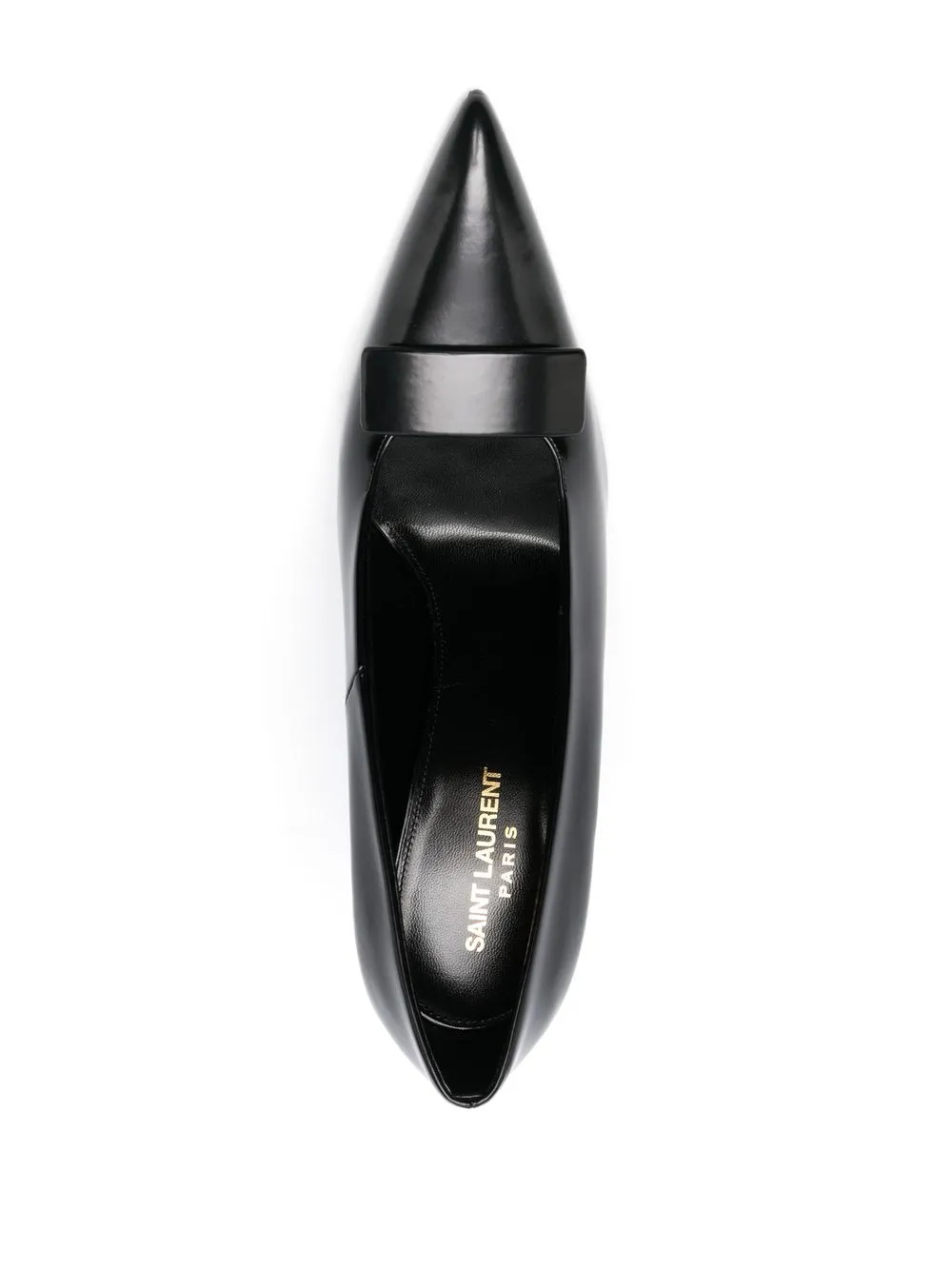Saint Laurent Pointed-toe Polished-finish Pumps In Black