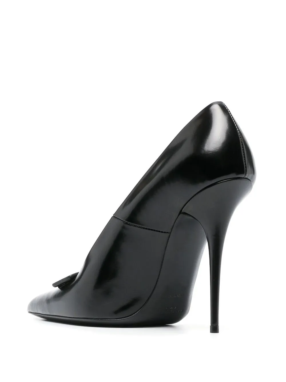Saint Laurent Pointed-toe Polished-finish Pumps In Black