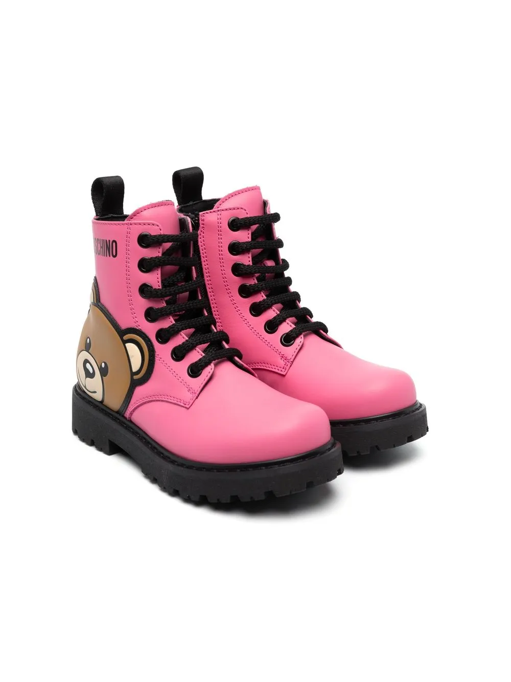 

Moschino Kids botines con motivo Teddy Bear - Rosado