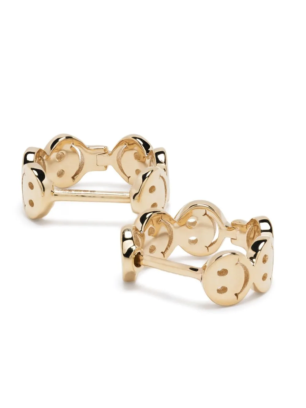 Shop Sydney Evan 14kt Yellow Gold Smile Huggie Earrings