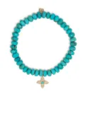 Sydney Evan 14kt yellow gold turquoise beaded bracelet - Blue