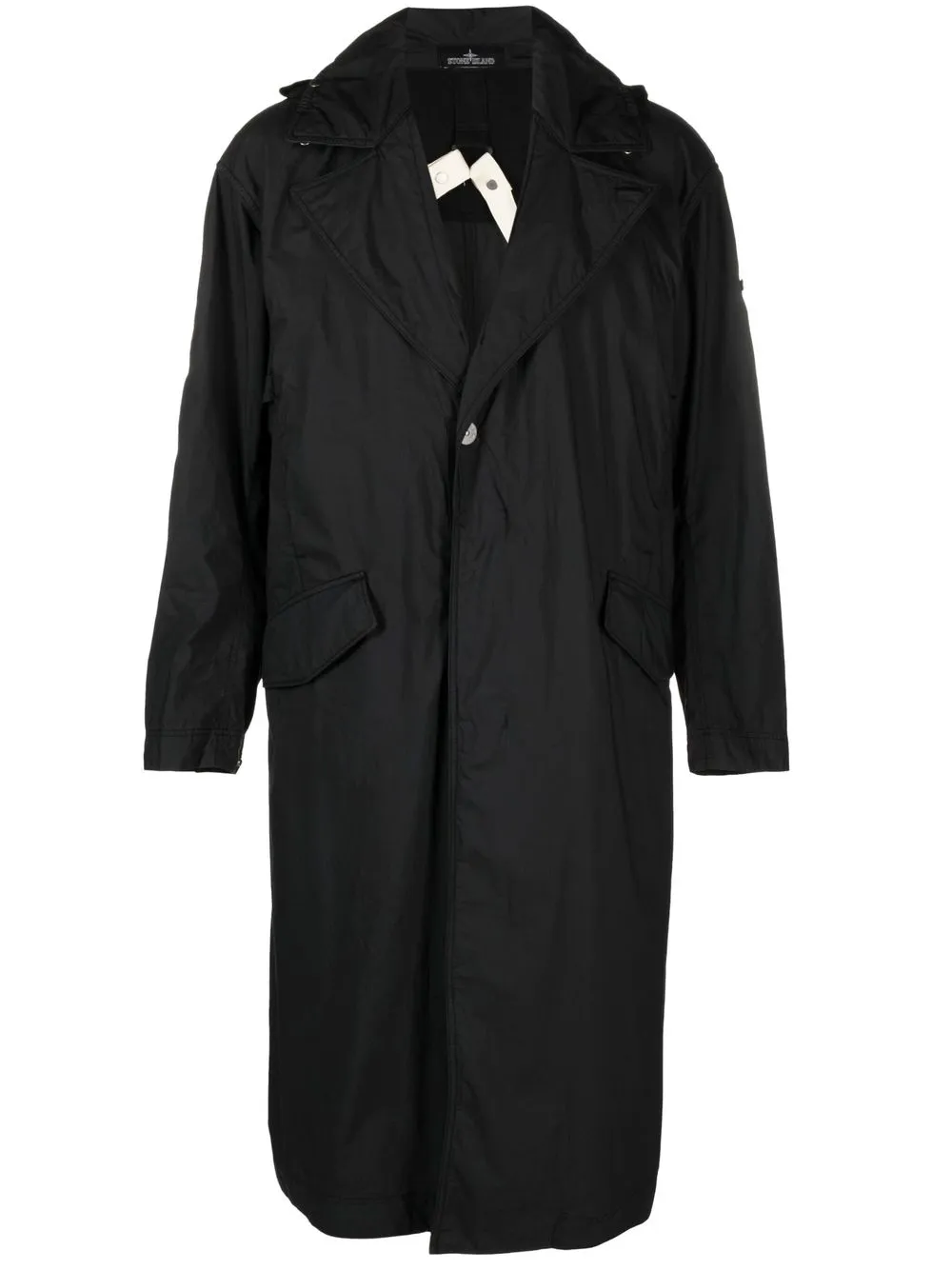 

Stone Island Shadow Project panelled hooded trench coat - Black