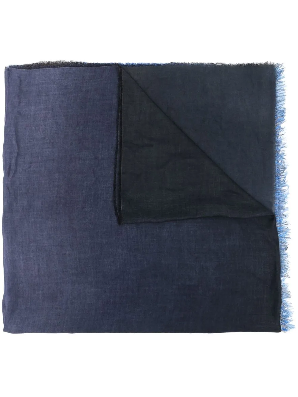 

Faliero Sarti two-tone frayed scarf - Blue