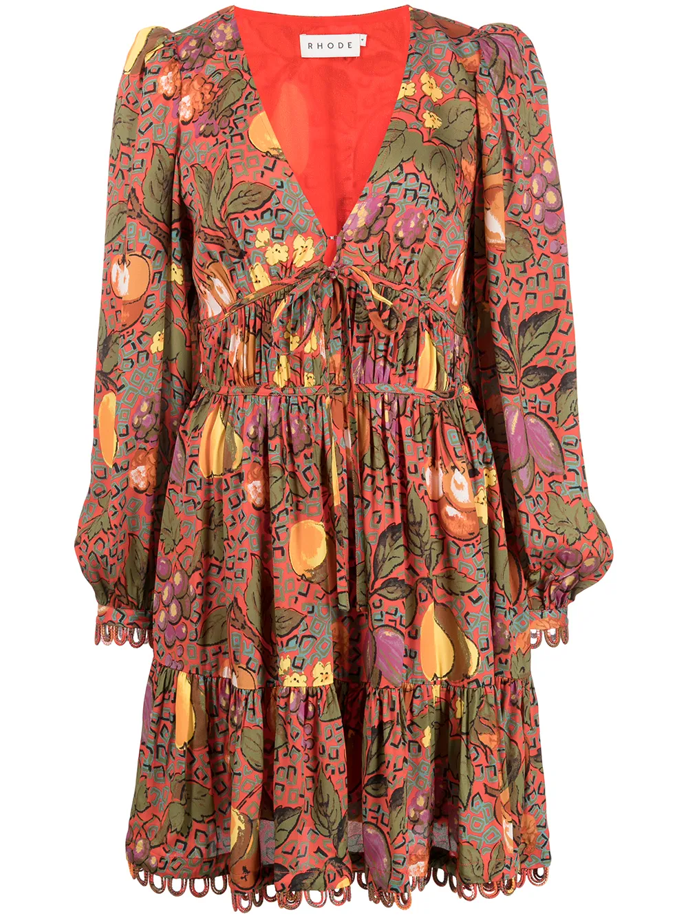 

Rhode vestido Rhedyn con estampado de frutas - Naranja