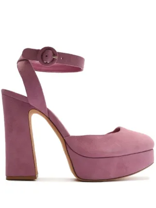 Pink suede hotsell platform heels