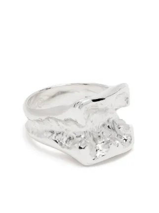 Hammered signet ring online