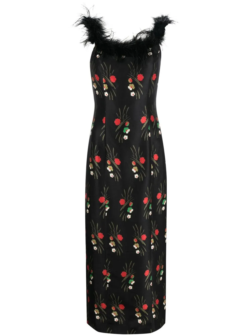 

Rixo Winslett feather-embellished midi dress - Black
