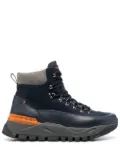 Santoni Lace-up panelled hiking boots - Blue