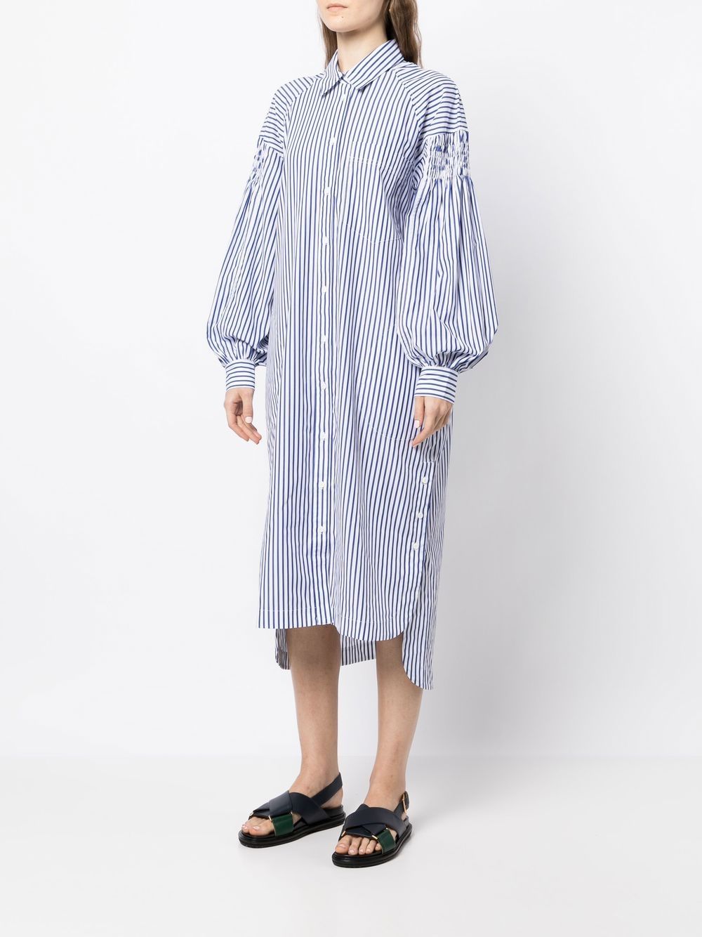 Lee Mathews Striped Cotton Midi Shirt Dress - Farfetch