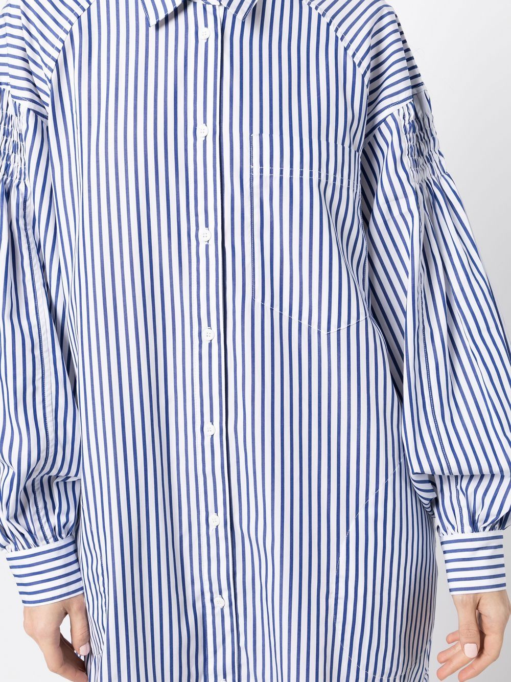 Lee Mathews Striped Cotton Midi Shirt Dress - Farfetch