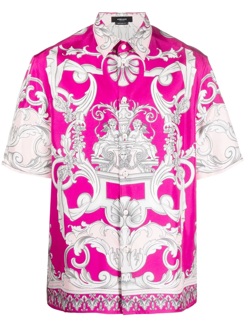 

Versace baroque pattern-print short-sleeved shirt - Pink