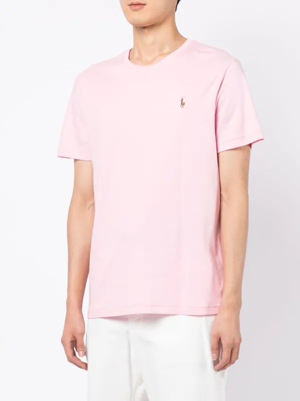 Tシャツ・カットソー POLO RALPH LAUREN Men T-shirt Pink 710654408 049 Polo Ralph Lauren logo-print short-sleeved T-shirt | Pink