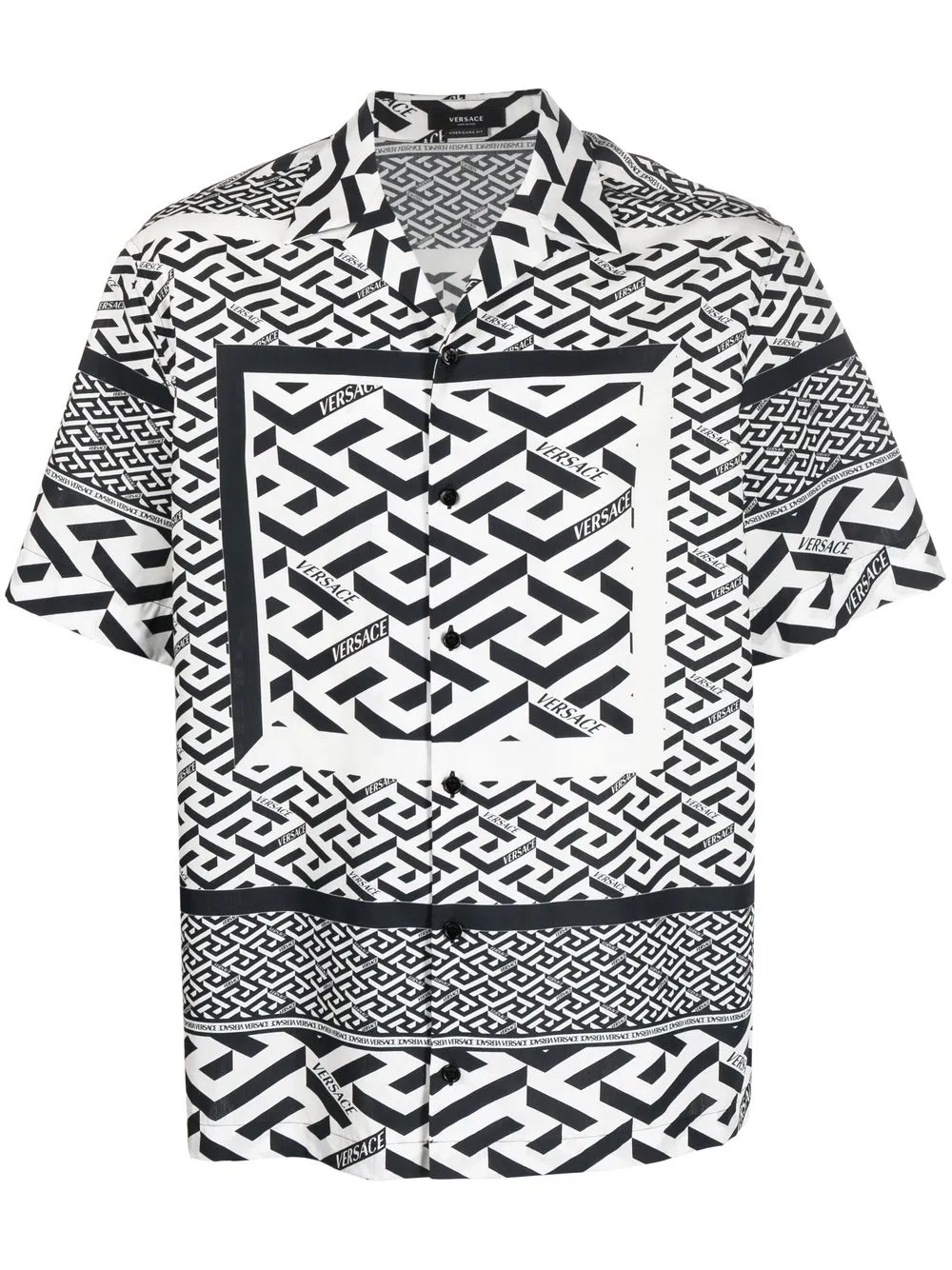 

Versace Greca-print short-sleeved shirt - Black