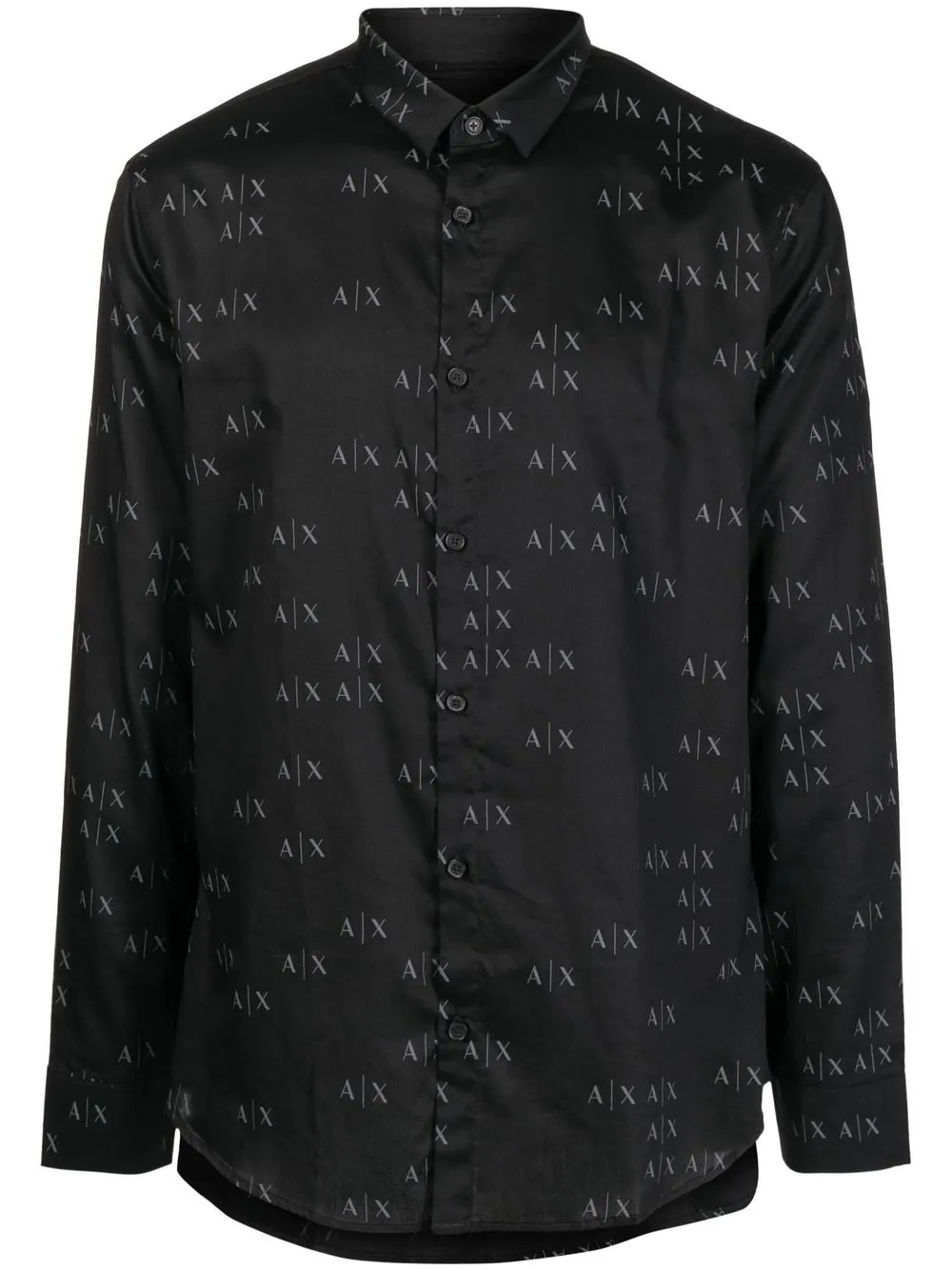 

Armani Exchange camisa manga larga con logo estampado - Negro