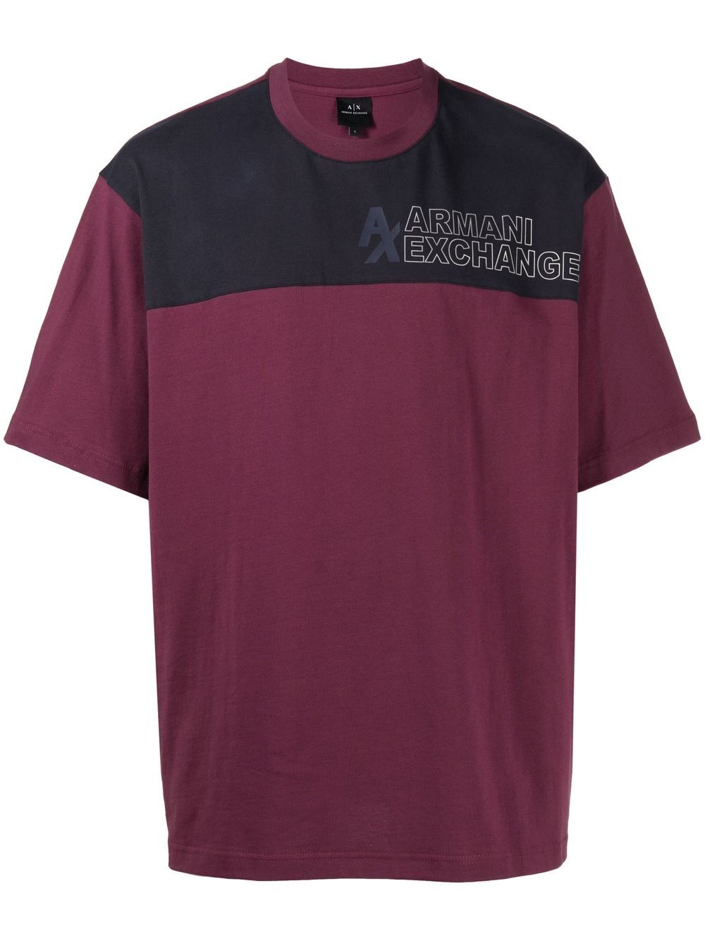 

Armani Exchange playera con diseño de dos tonos - Morado