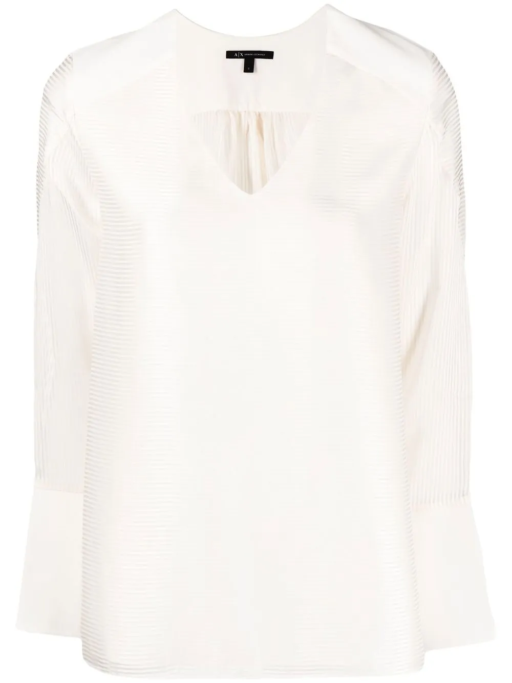 

Armani Exchange blusa semitransparente - Blanco