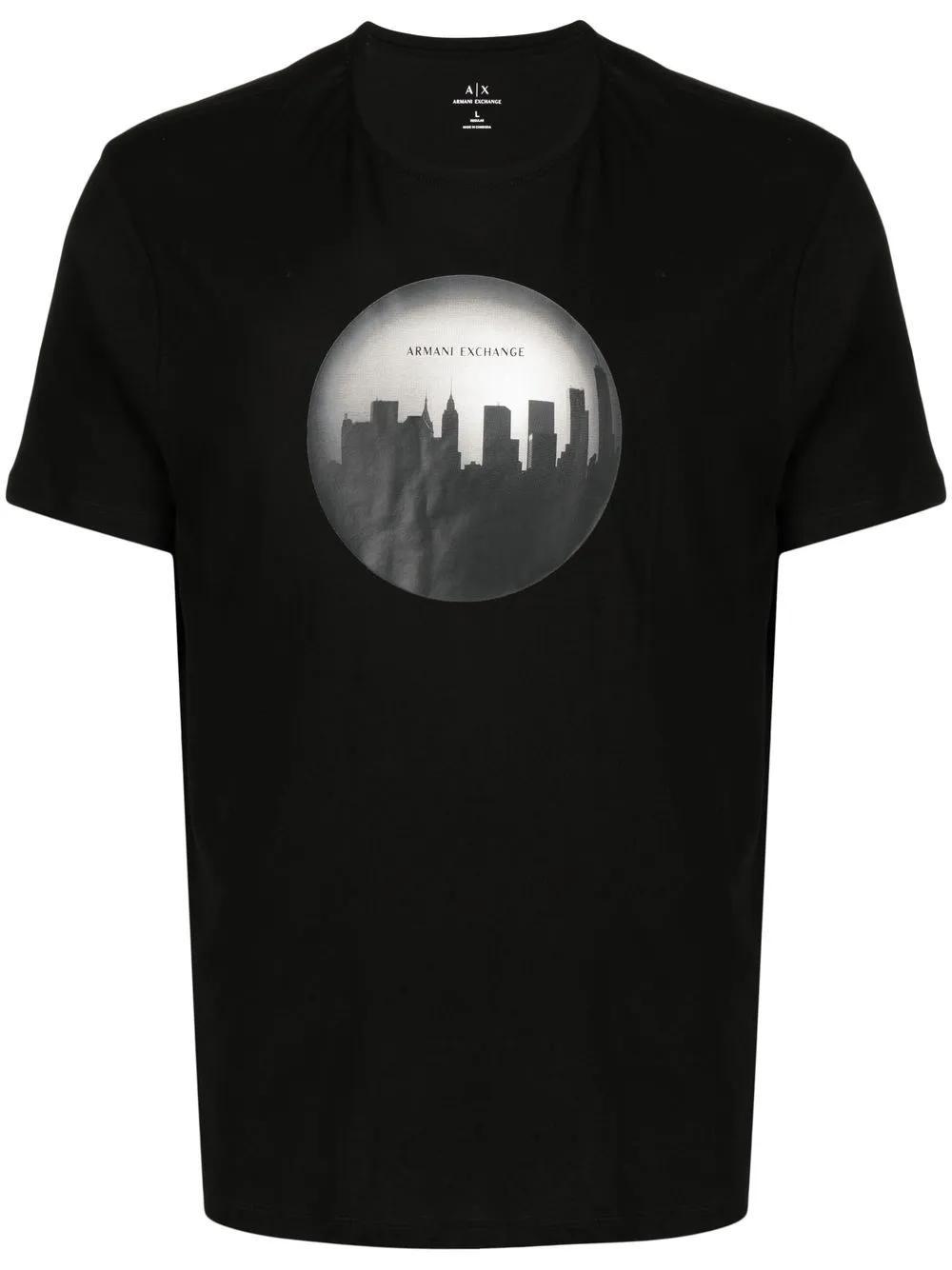

Armani Exchange playera con logo estampado - Negro