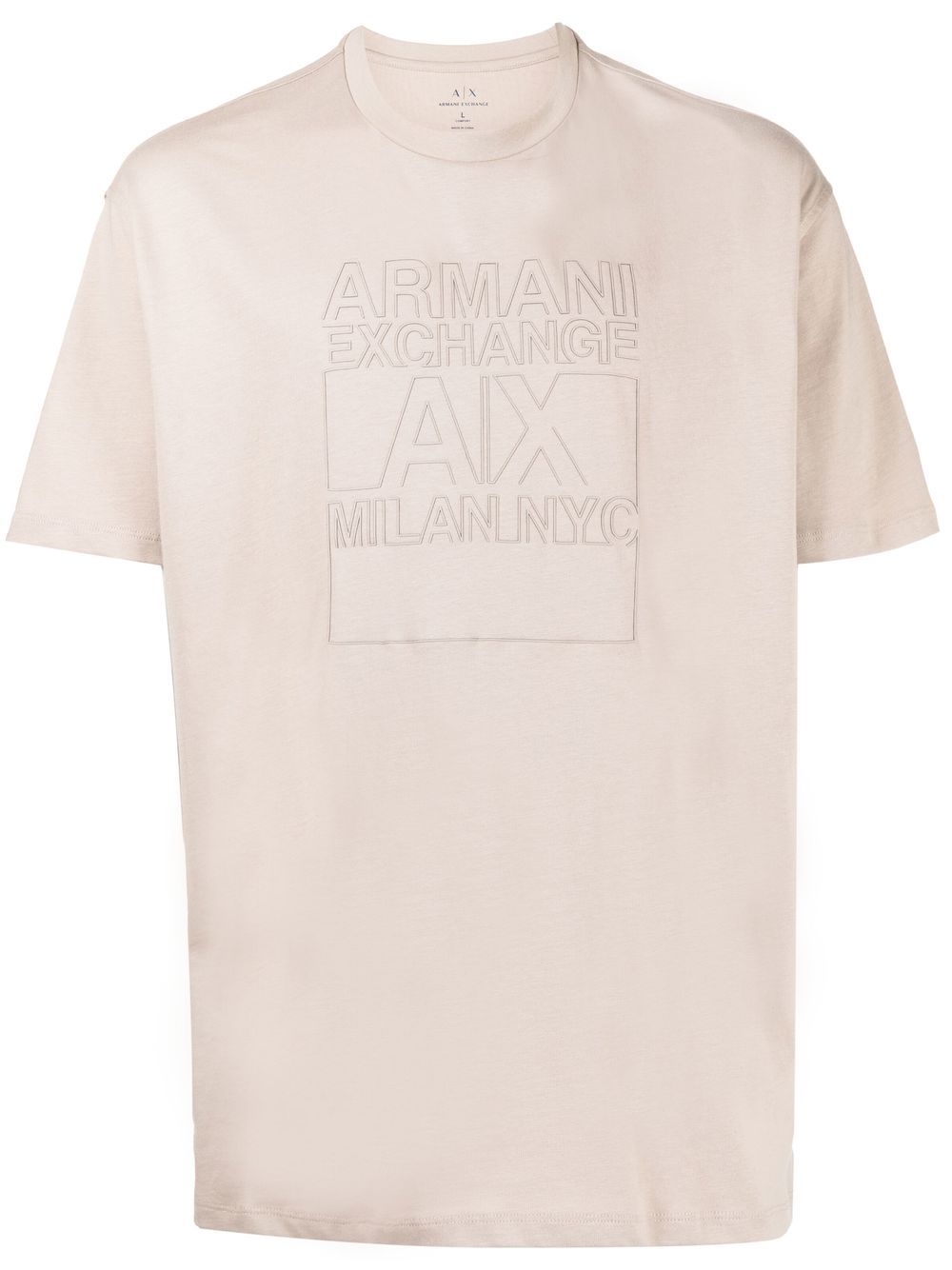 

Armani Exchange playera manga corta con logo estampado - Marrón