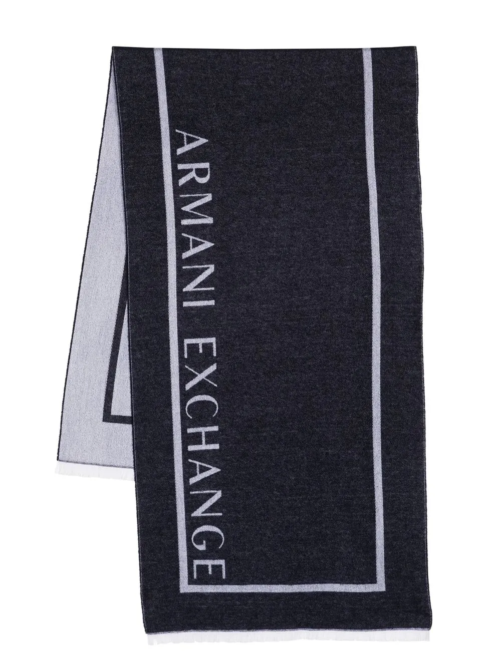 

Armani Exchange intarsia-knit logo scarf - Blue