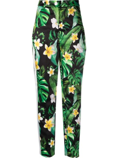 Philipp Plein Hawaii-print high-waisted trousers Women