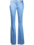 Philipp Plein flared satin trousers - Blue